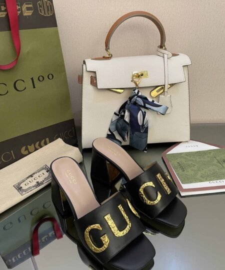 Gucci Women's 'Gucci' Slide Sandal Black For Women GG