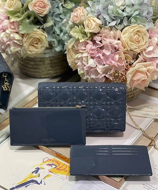 Christian Dior Lady Dior Pouch Midnight Blue For Women 8.5in/21.5cm CD