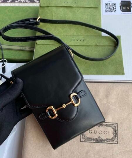 Gucci Horsebit 1955 Mini Bag Black For Women And Men 6.7in/17cm GG 625615 0YK0G 1000