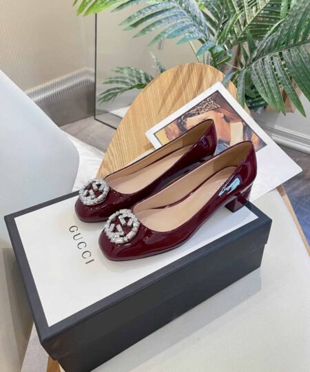 Gucci Women's Blondie Mid-Heel Pump Red For Women GG