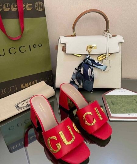 Gucci Women's 'Gucci' Slide Sandal Red For Women GG