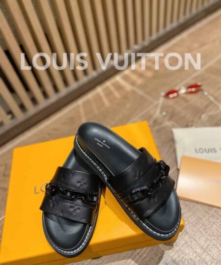 Louis Vuitton LV Sunset Flat Comfort Mule Black For Women LV