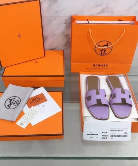 Hermes Oran Sandal Purple For Women, Women's Shoes H021056Z