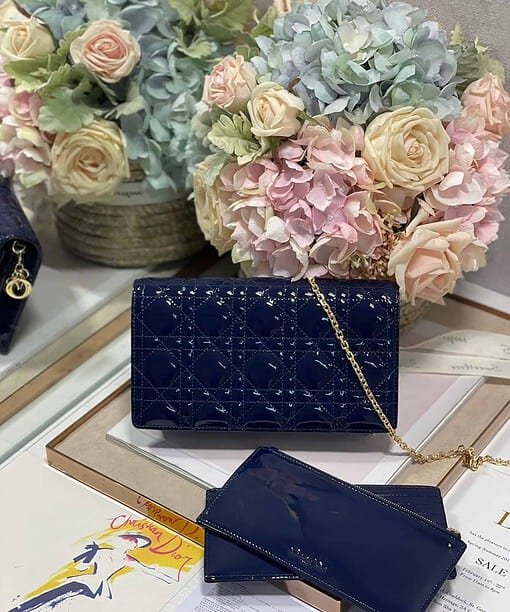Christian Dior Lady Dior Pouch Navy For Women 8.5in/21.5cm CD