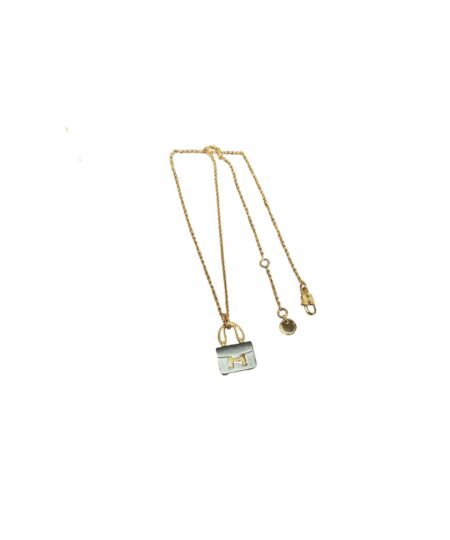 Hermes Constance Amulets Pendant Necklace Gold Tone For Women