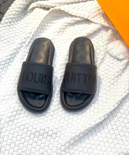 Louis Vuitton Women's Pool Pillow Flat Comfort Mule Black For Women LV