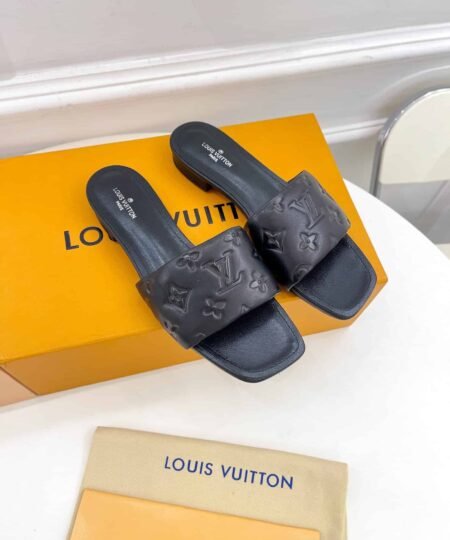 Louis Vuitton Women's Revival Flat Mule Black For Women LV 1A9P3T