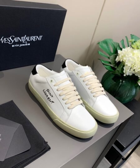 Saint Laurent Women's Court Classic Sl/06 Embroidered Sneakers White For Women YSL 61064908G109061