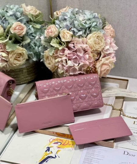 Christian Dior Lady Dior Pouch Pink For Women 8.5in/21.5cm CD