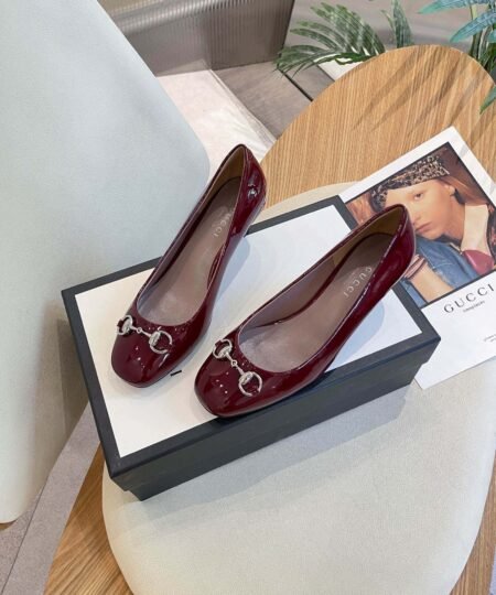 Gucci Women's Pump With Horsebit Red For Women GG