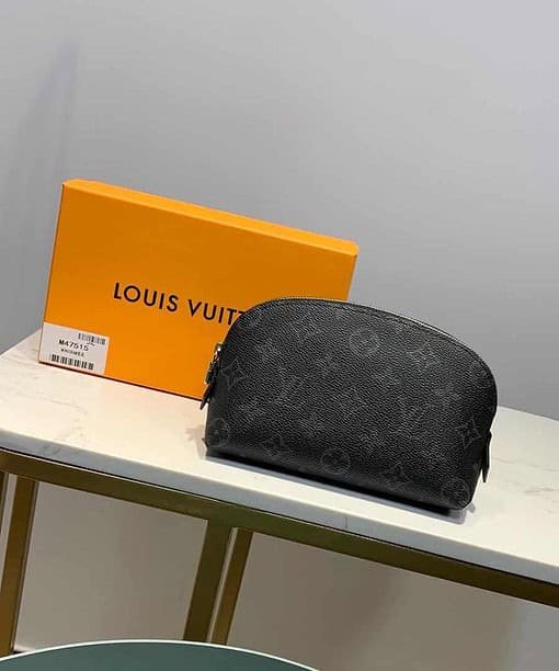 Louis Vuitton Cosmetic Pouch PM Monogram Eclipse Canvas For Women, 7.5in/19cm LV