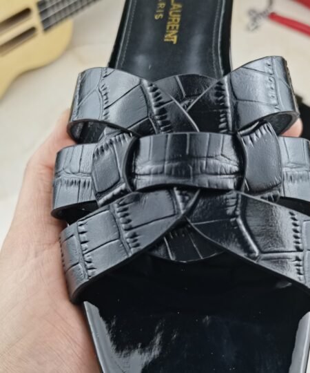 Alternative view of Saint Laurent Women's Tribute Flat Mules Black For Women YSL