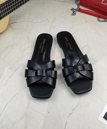 Saint Laurent Women's Tribute Flat Mules Black For Women YSL 571952BDA001000