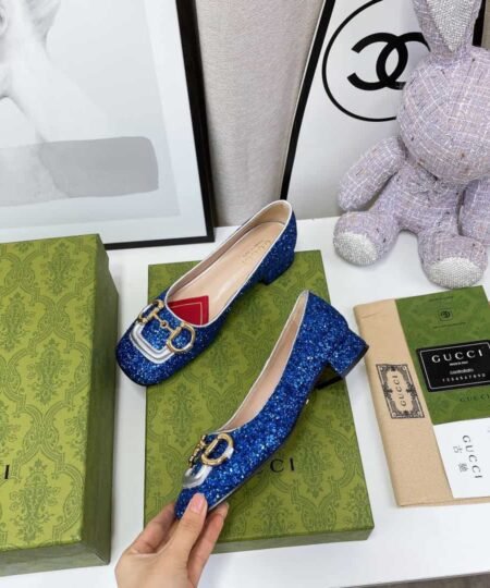 Alternative view of Gucci Lovelight Crystal Ballet Flat With Horsebit Blue For Women GG