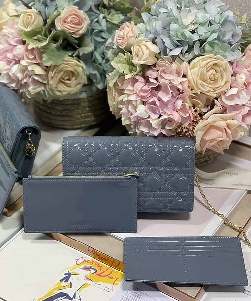 Christian Dior Lady Dior Pouch Smoky blue For Women 8.5in/21.5cm CD