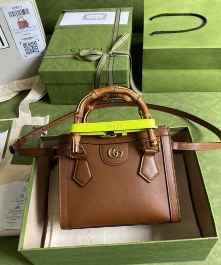 Gucci Diana Mini Tote Bag Brown For Women 8in/20cm GG 655661-17QDT-2582
