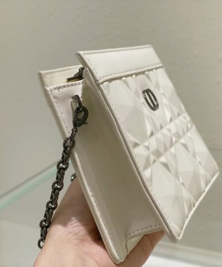 Alternative view of Christian Dior Caro Zipped Pouch With Chain White For Women 7.5in/19cm CD