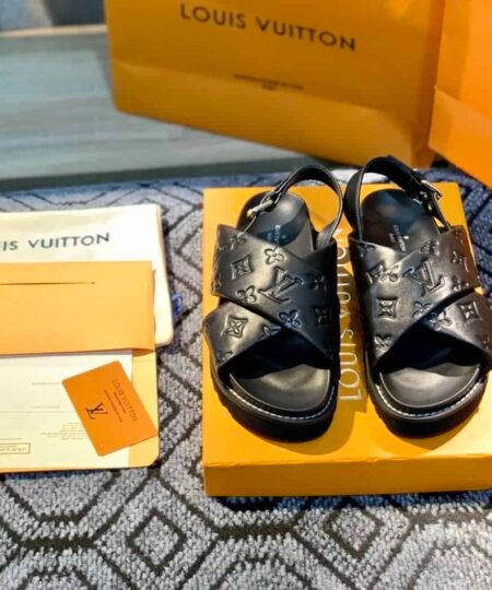 Louis Vuitton Paseo Flat Comfort Sandal Black For Women LV 1A9RDO
