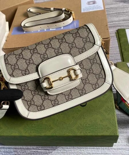 Alternative view of Gucci Horsebit 1955 GG Mini Bag White For Women, Women's Bags 8in/21cm GG