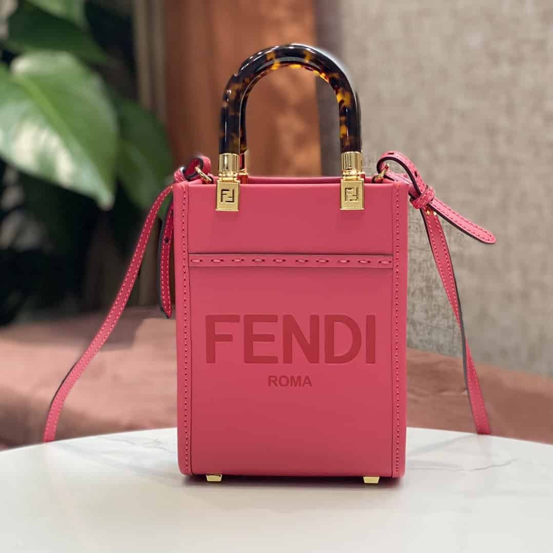 Fendi FD Sunshine Mini Shopper Bag Pink For Women 7.1 in/ 18 cm 8BS051ABVLF1HB7 - Image 4