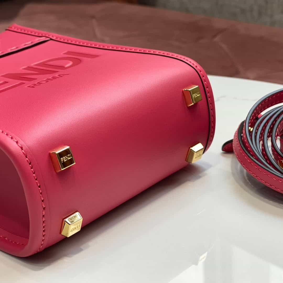Fendi FD Sunshine Mini Shopper Bag Pink For Women 7.1 in/ 18 cm 8BS051ABVLF1HB7 - Image 5