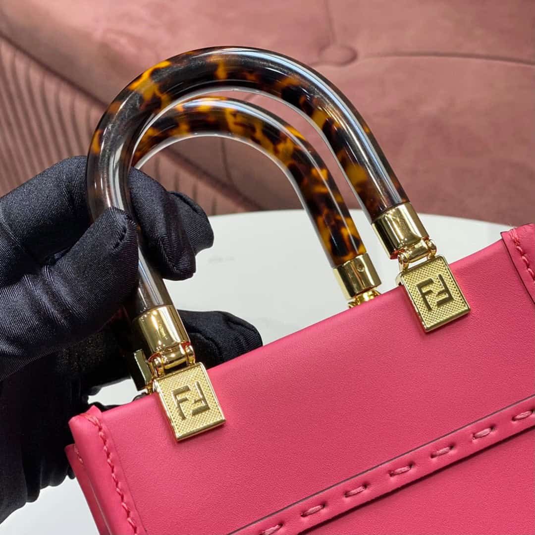 Fendi FD Sunshine Mini Shopper Bag Pink For Women 7.1 in/ 18 cm 8BS051ABVLF1HB7 - Image 8
