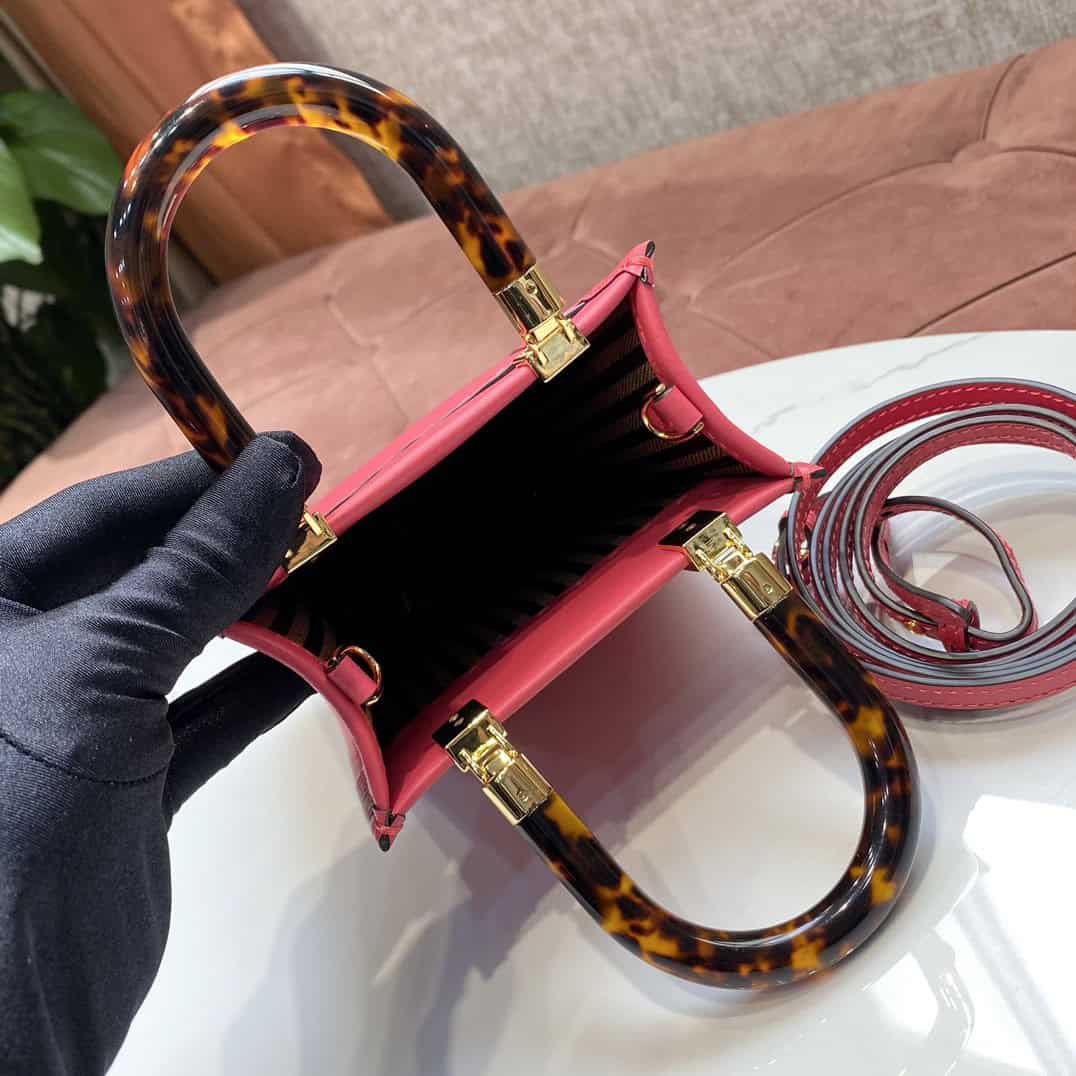 Fendi FD Sunshine Mini Shopper Bag Pink For Women 7.1 in/ 18 cm 8BS051ABVLF1HB7 - Image 9