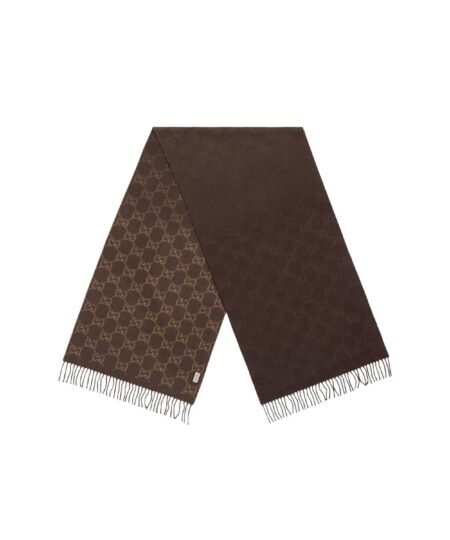 Gucci GG Pattern Scarf Dark Brown 200cm/79in For Women