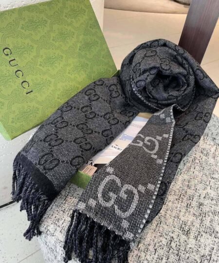 Alternative view of Gucci Wool Scarf Grey 195cm/77in For Women