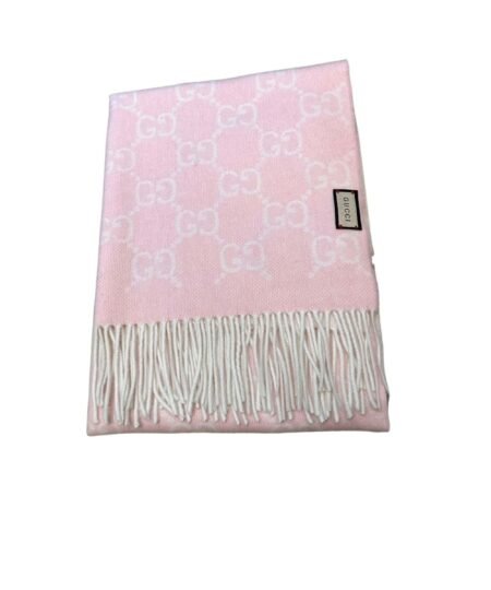 Gucci GG Pattern Scarf Light Pink 200cm/79in For Women