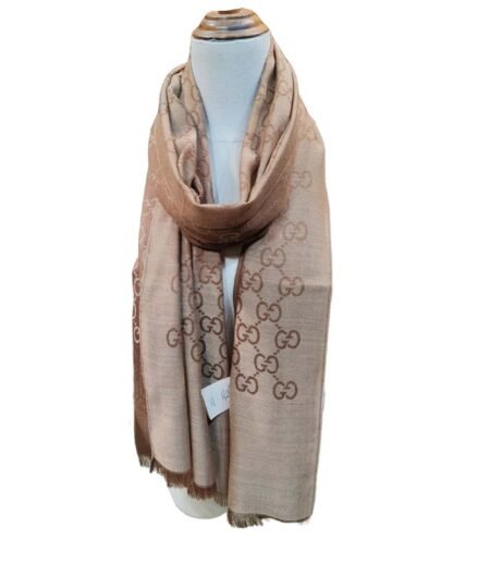 Gucci Muffler Stole Scarf Light Brown 200cm/79in For Women