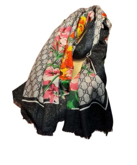Gucci Floral Cashmer Scarf 200cm/79in For Women