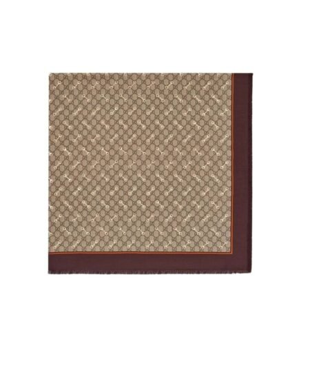 Gucci Horsebit Cashmere Square Scarf Beige 140cm/55in For Women