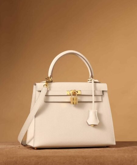 Alternative view of Hermes Kelly Epsom Gold Tone Lock Bag Cream For Women 9,8in/25cm