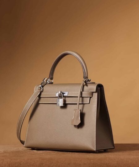 Alternative view of Hermes Kelly Epsom Silver Tone Lock Bag Grey For Women 9,8in/25cm