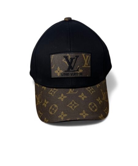 Louis Vuitton Embroidered Logo Baseball Cap Black LV Cap