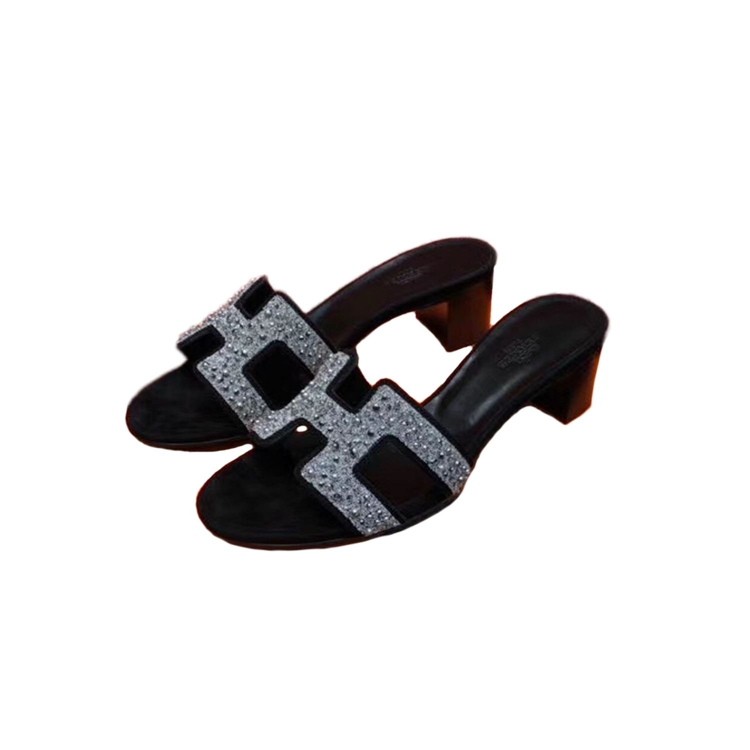 Hermes Oasis Sandal Black For Women, Women's Shoes H192001Z 52370
