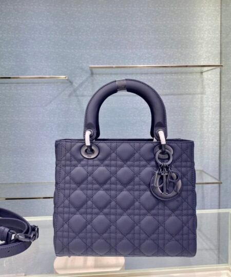 Alternative view of Christian Dior Medium Lady Dior Bag Dark Blue For Women 9.5in/24cm