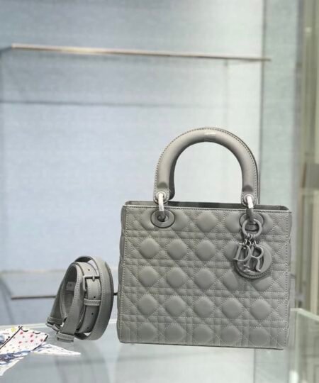 Alternative view of Christian Dior Medium Lady Dior Bag Grey For Women 9.5in/24cm