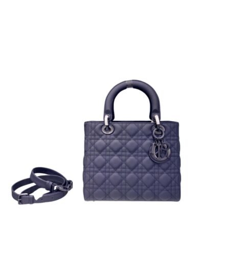 Christian Dior Medium Lady Dior Bag Dark Blue For Women 9.5in/24cm