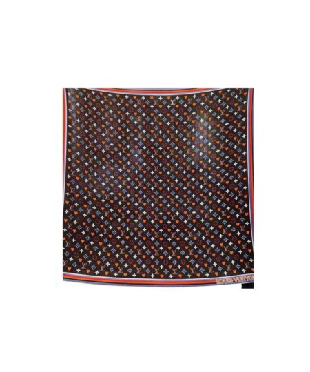 Louis Vuitton Monogram And Heart Scarf Black For Women