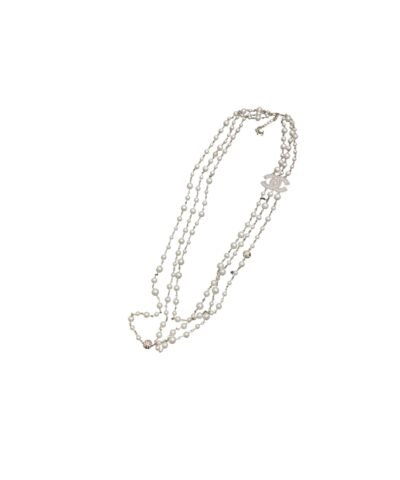 Chanel Multi-Strand Necklace With Logo Sliver Tone For Women