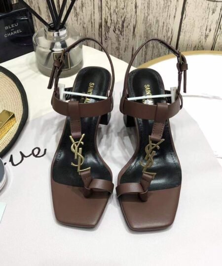Alternative view of Saint Laurent Women's Cassandra Heeled Sandals Brown For Women YSL 658198DWETT6023