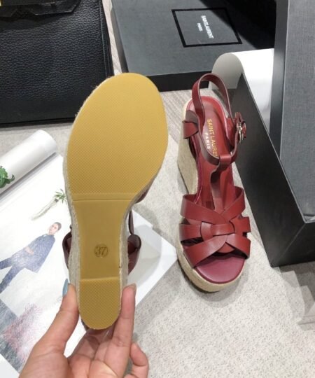 Alternative view of Saint Laurent Women's Tribute Espadrilles Wedge Reddish-Brown For Women YSL