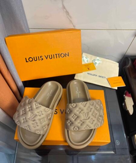Louis Vuitton Women's Pool Pillow Comfort Flat Mule Brown For Women LV