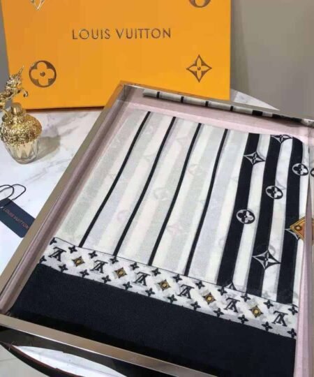 Alternative view of Plaid Denim Shawl White And Black For Women