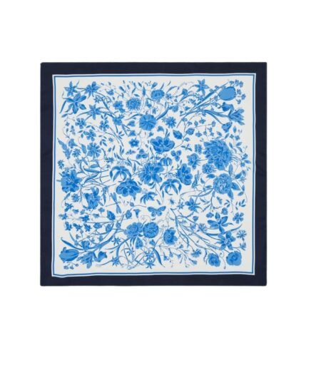 Gucci GG Cashmere Square Scarf Blue 140cm/55in For Women