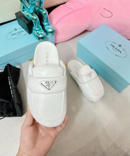 Alternative view of Prada Soft Padded Nappa Sabots White For Women 0.8 in/ 2cm