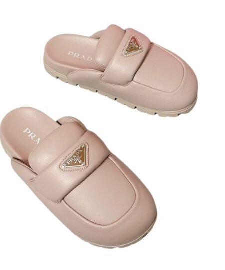 Soft Padded Nappa Sabots Light Pink For Women 0.8 in/ 2cm