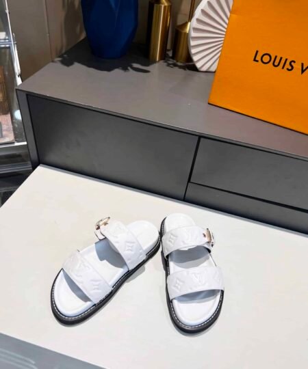 Louis Vuitton Women's Bom Dia Flat Mule White For Women LV